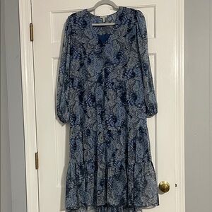 Joie Navy Floral Long Sleeve Dress